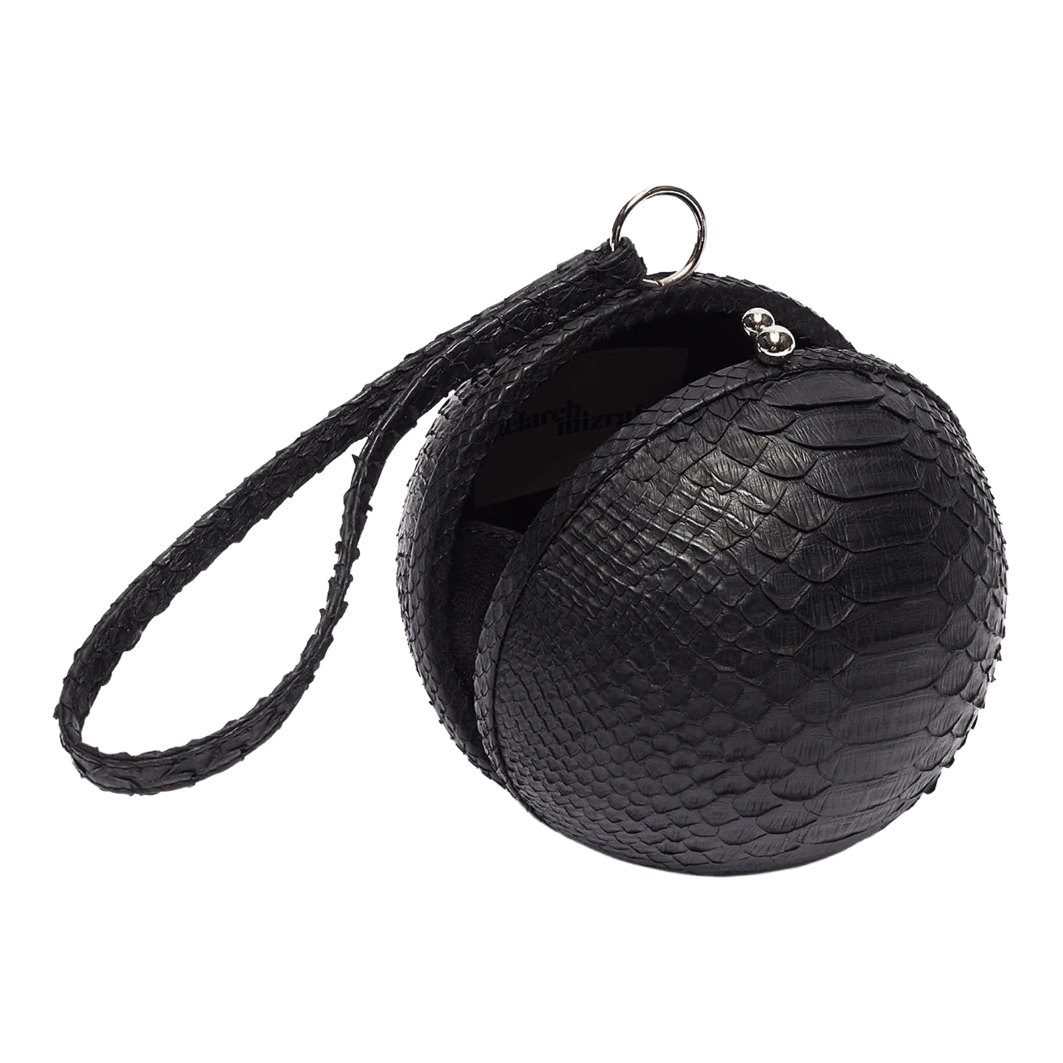 ROUND BALL PYTHON BLACK BAG