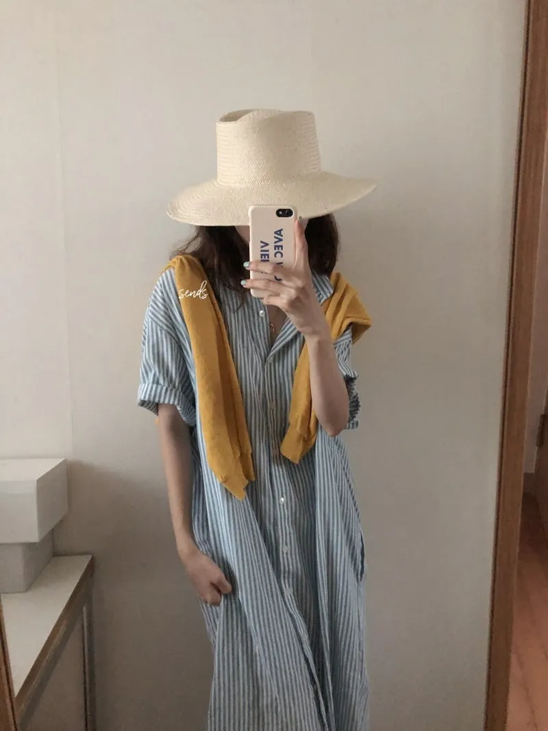 S-2XL Spring Casual Patchwork Cotton Collar Loose Long Sleeve Long Shirt Dress