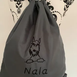 Schnauzer Drawstring Gym Bag - Personalised