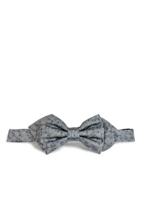 Silver and Blue Silk Bow Tie by Paul Malone