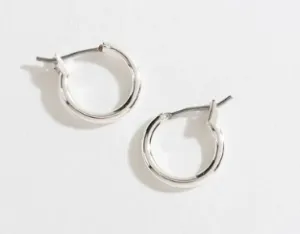 Silver Click Hoop Earrings