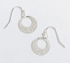 Silver Round Lace Earrings