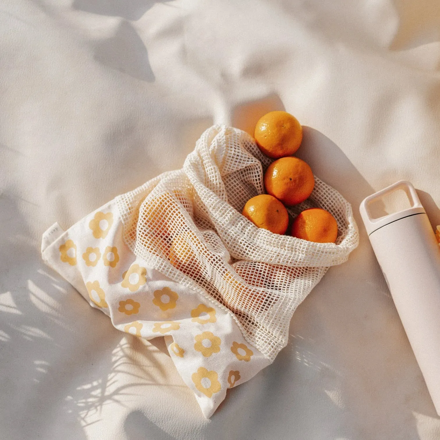 Small Mesh Bag - Organic Cotton - Flowers