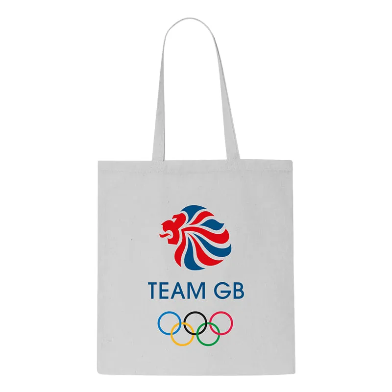 Team GB Olympic Rings Logo Tote Bag - Light Grey