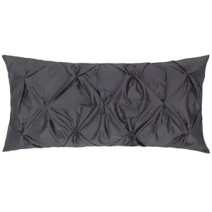 The Charcoal Grey Pintuck Throw Pillow