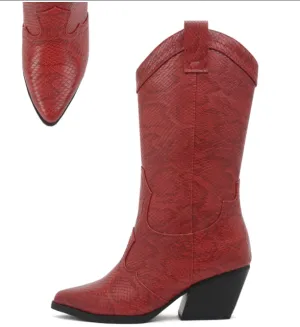 Thought Red Snake Boots