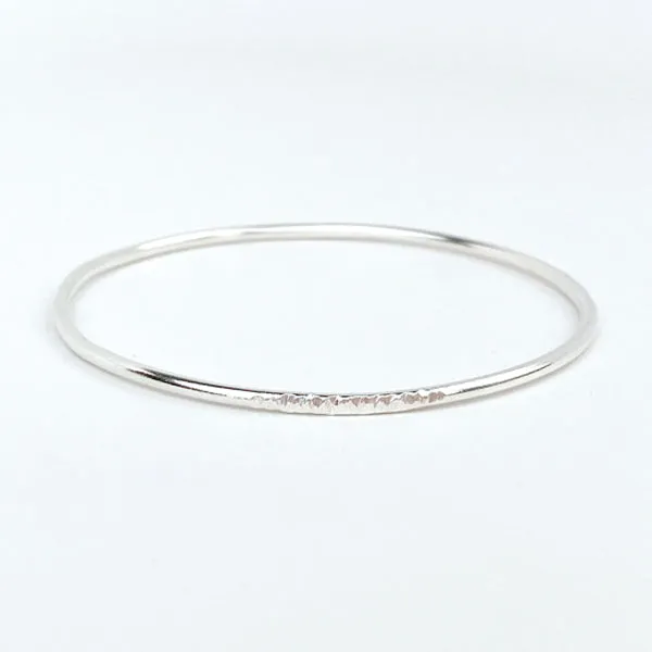 Timeless Argentium Silver Bangle Bracelets - Elegantly Textured (multiple styles)