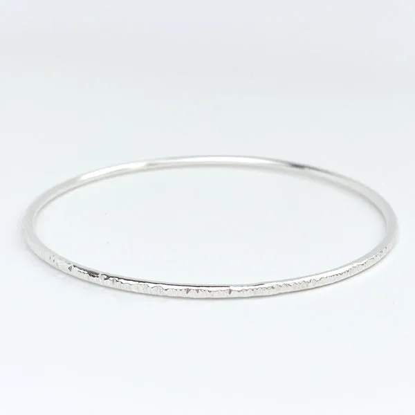 Timeless Argentium Silver Bangle Bracelets - Elegantly Textured (multiple styles)