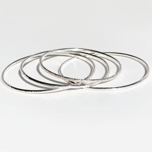 Timeless Argentium Silver Bangle Bracelets - Elegantly Textured (multiple styles)