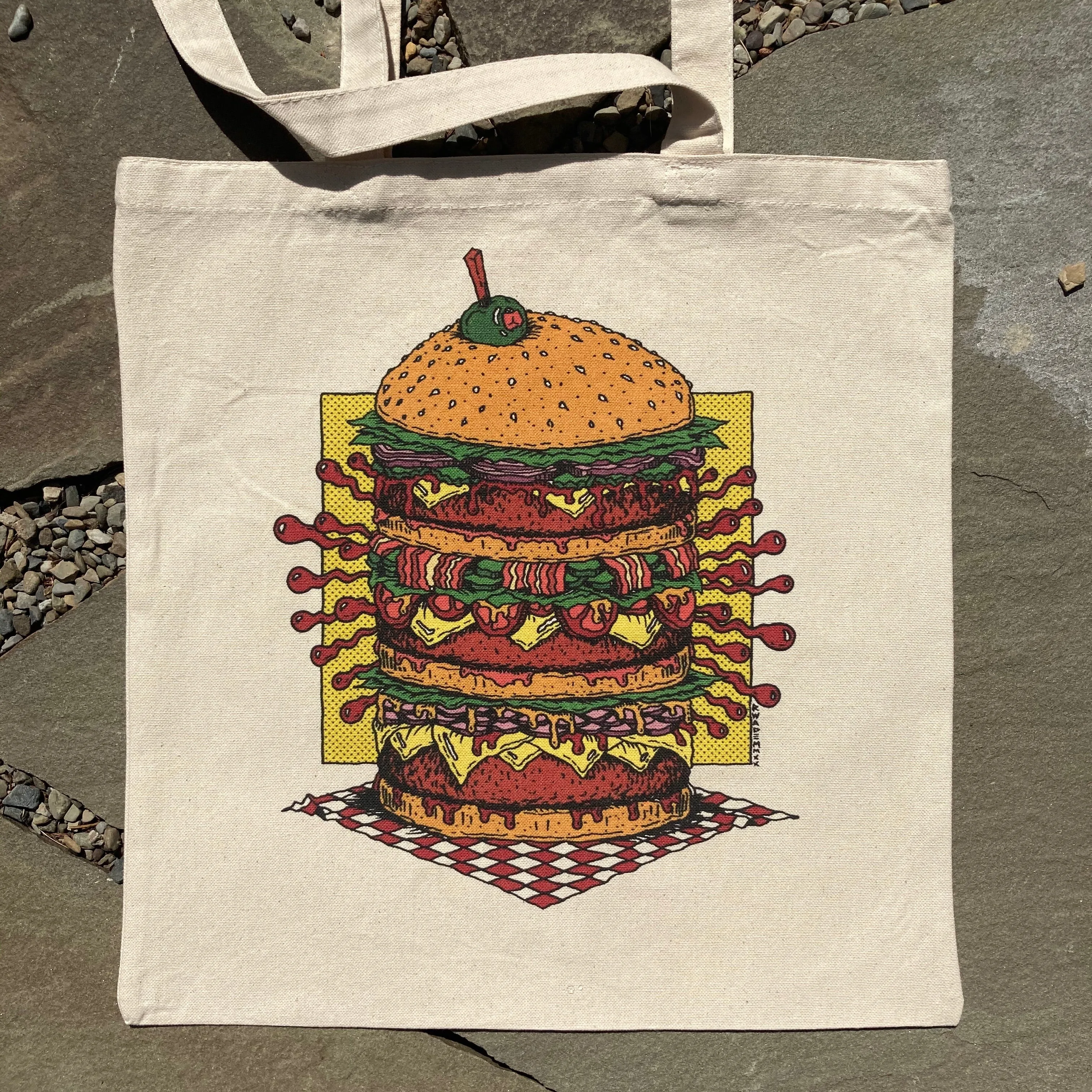 Triple Cheeseburger tote bag