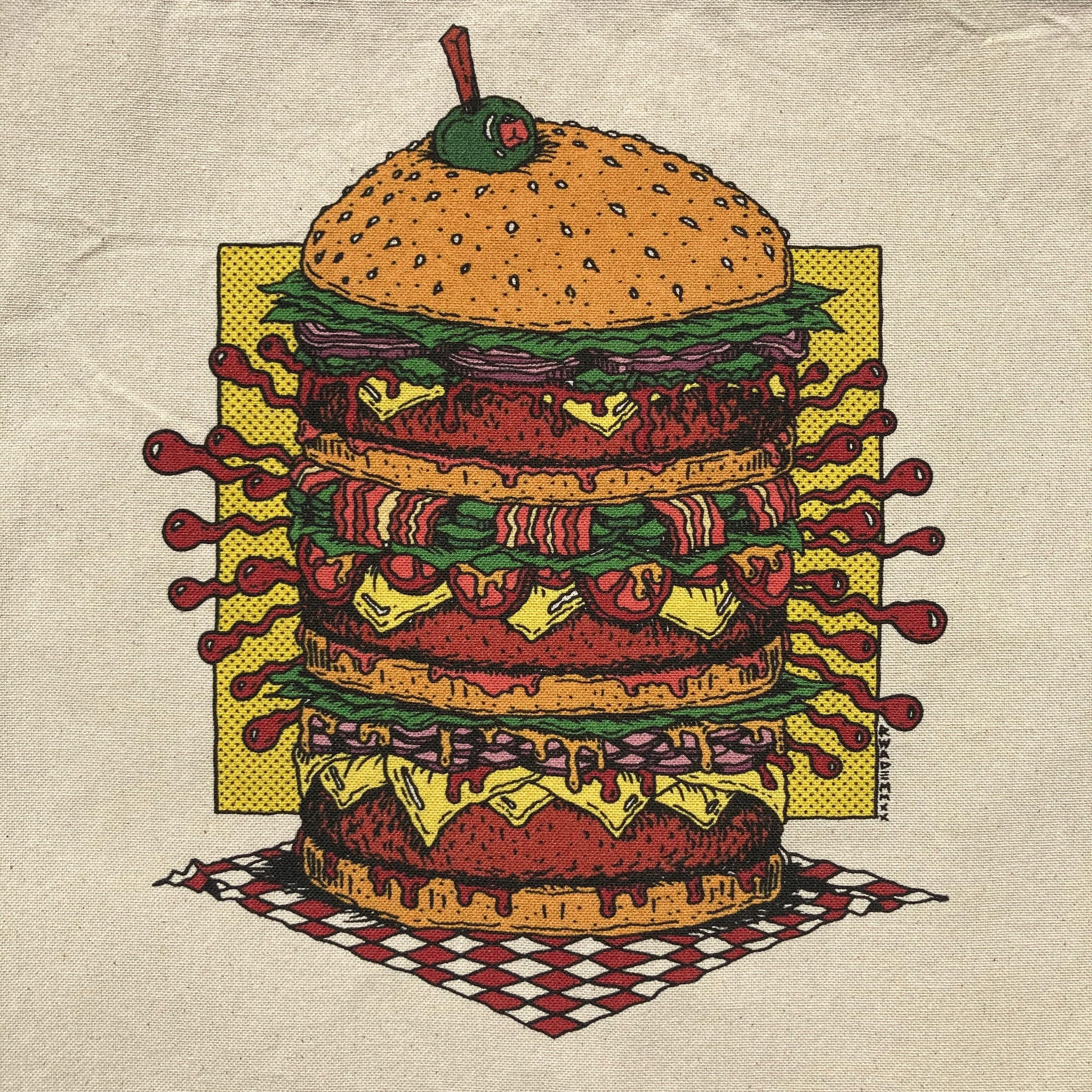 Triple Cheeseburger tote bag