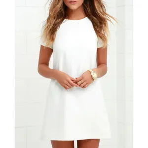 VenusFox Sexy Shift Dress Plus Size Elegant White Dress