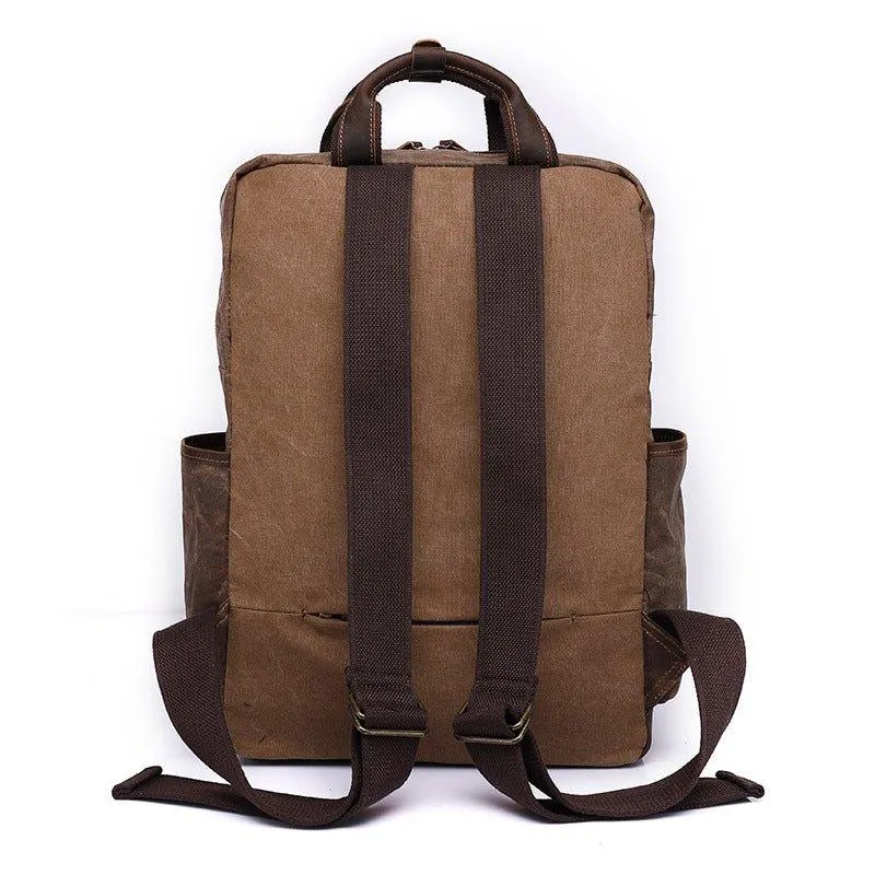 Vintage Waxed Canvas Backpack Laptop for Men