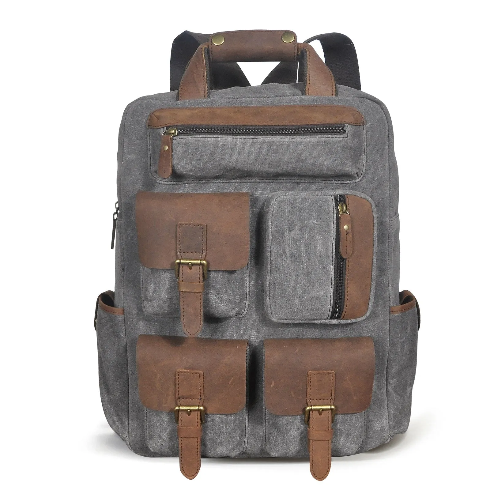 Vintage Waxed Canvas Backpack Laptop for Men