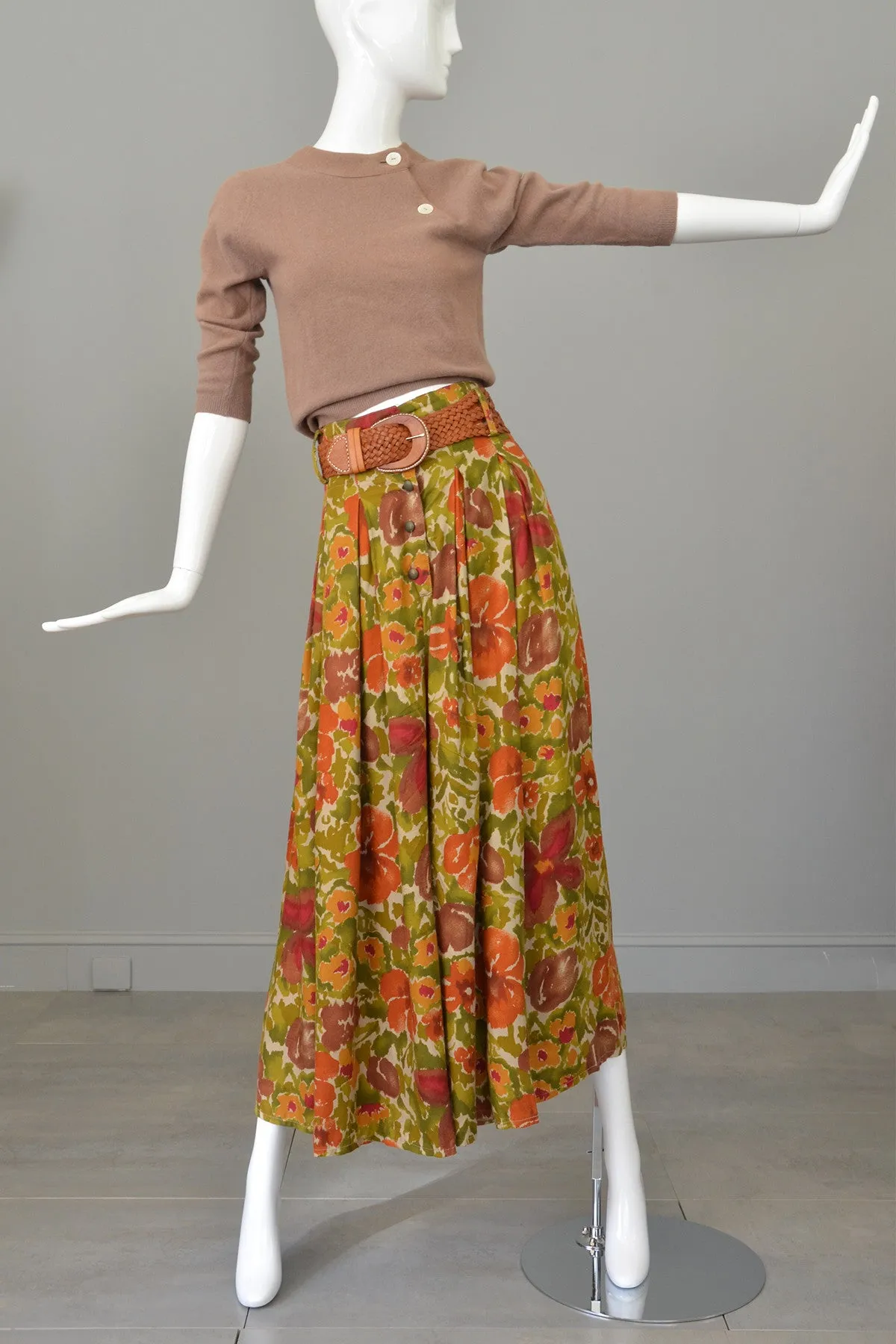 Vtg 1970s High Waisted Wide Leg Palazzo Pants