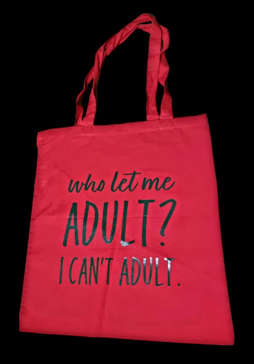 Who Let Me Adult Tote Bag