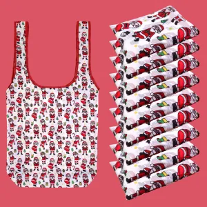 WHOLESALE "Sassy Santa" Reusable Nylon Bags - 10 Pieces