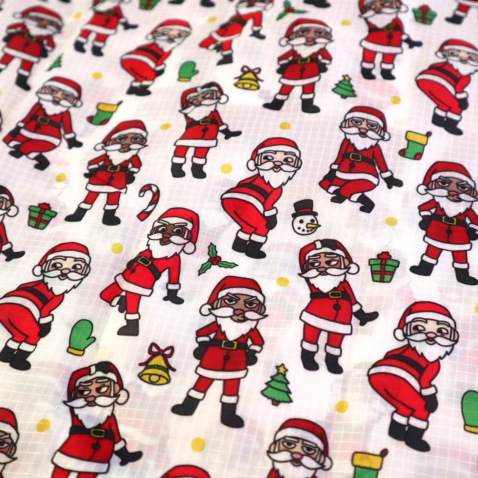 WHOLESALE "Sassy Santa" Reusable Nylon Bags - 10 Pieces