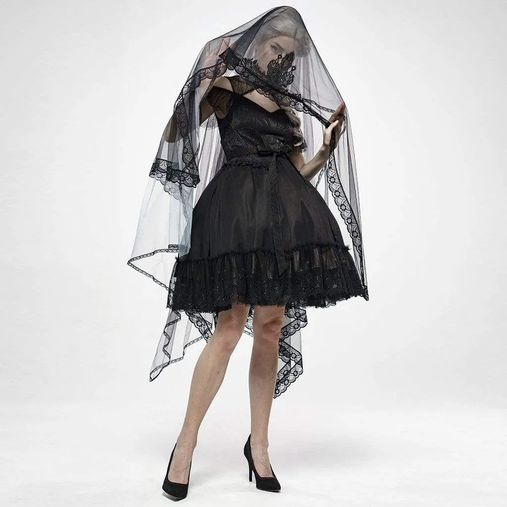 Women's Goth Gorgeous Irregular Long Veil