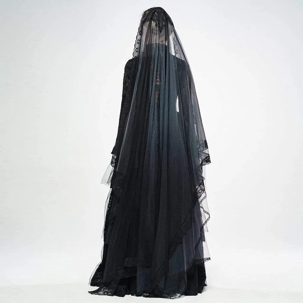 Women's Goth Gorgeous Irregular Long Veil