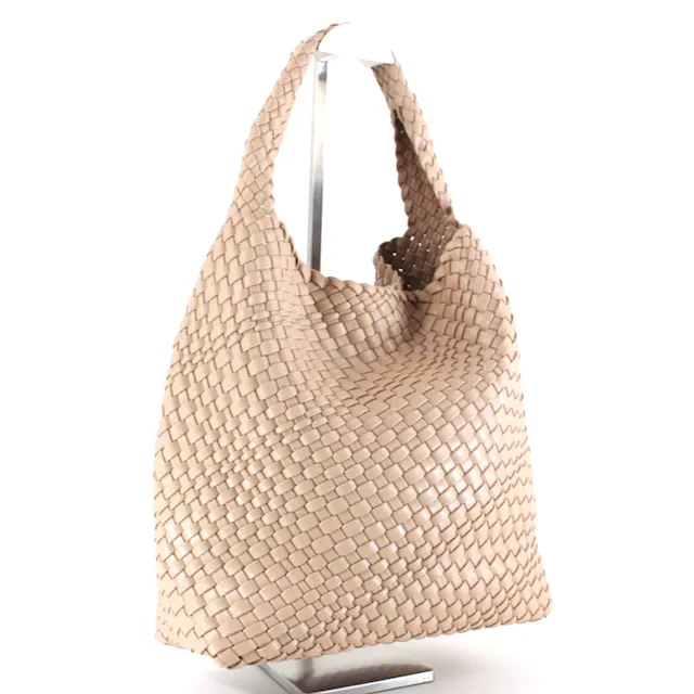 Woven Hobo Bag w/Cosmetic Pouch