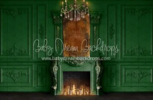 X Drop gorgeous green fireplace cc