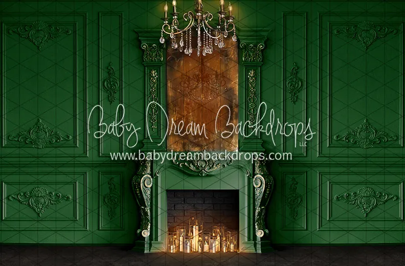 X Drop gorgeous green fireplace cc