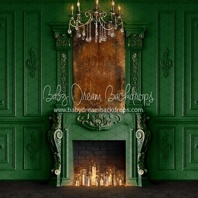 X Drop gorgeous green fireplace cc