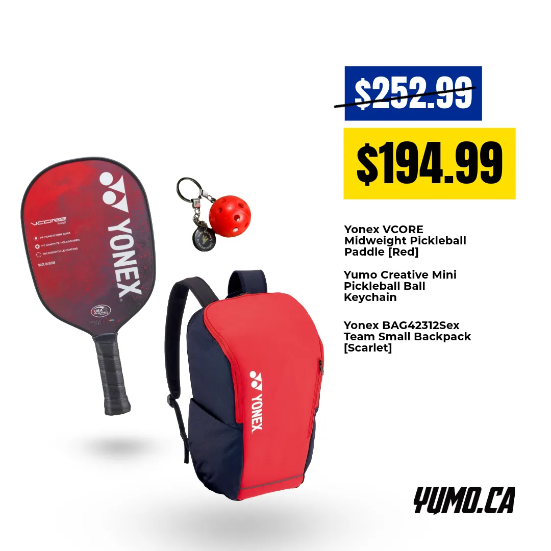 Yonex VCORE Mid-Weight Pickleball Paddle   Backpack Bundle